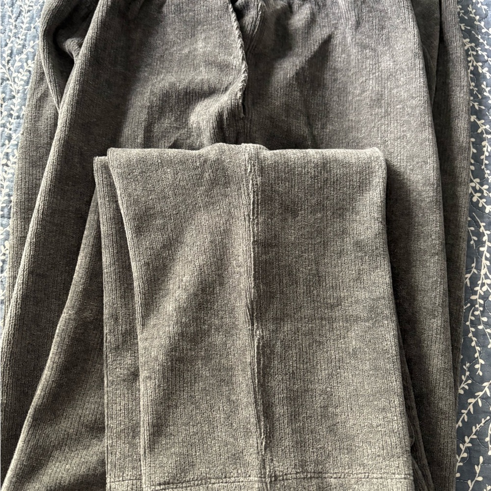 Lands' End Charcoal Soft Corduroy Knit Pants
